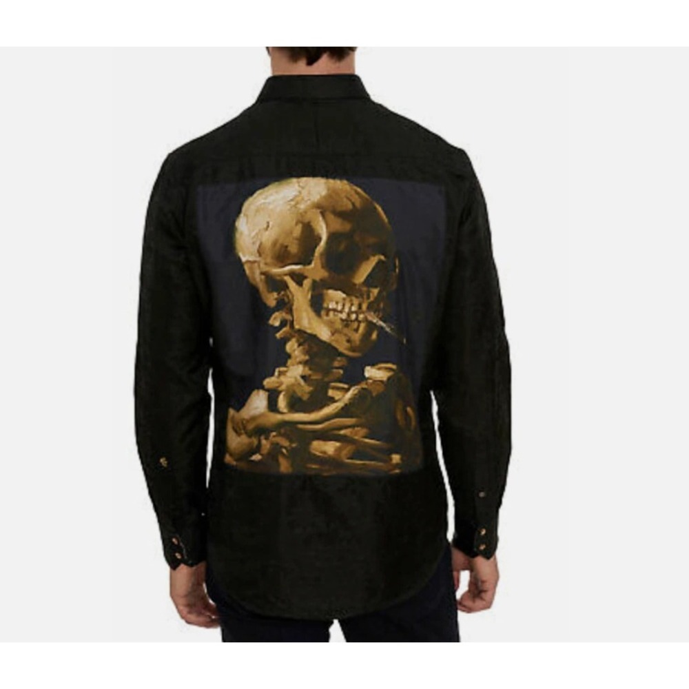 NWT Robert Graham X Van Gogh Museum Skeleton Head Shirt Black XL Limited Edition